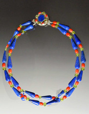 Lapis Coral Peridot Collar (From the Archives )- SOLD
