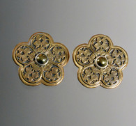 Amy Kahn Russell Pyrite Brass Cutwork Sterling Clip/Post Earrings SOLD