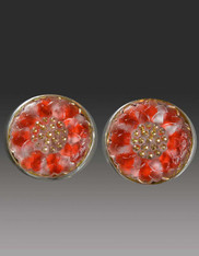 Amy Kahn Russell Vintage Czech Glass Sterling Clip/Post Earrings 