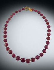 Faceted Burmese Ruby Necklace with 14K Clasp
