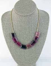 Opulent Step-cut Tourmaline Nesting 18K Necklace