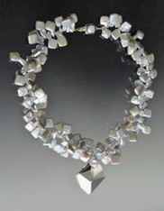 Silver Square Pearl With Swarovski Crystal Pendant