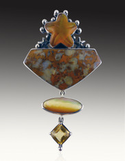 Amy Kahn Russell Starfish Jasper Citrine Pin/Pendant