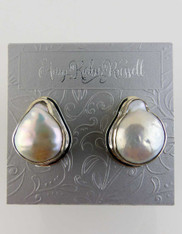 Amy Kahn Russell Baroque Pearl Sterling Clip/Post Earrings  SOLD
