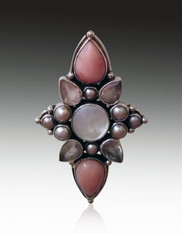 Echo of the Dreamer Pink Opal, Pearl Rose Quartz Sterling Pin/Pendant SOLD