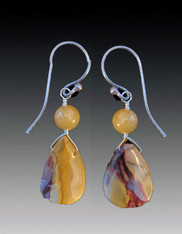 Mookaite Wave Earrings Sterling Earwires