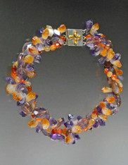 Raw Amethyst, Citrine, Carnelian Torsade