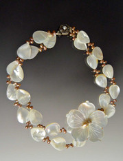 White Mother of Pearl Blossom Collar