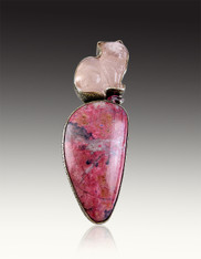 Amy Kahn Russell LARGE Pink Tourmaline Rhodochrosite Pin/Pendant