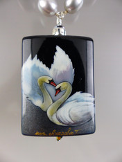 Hand Painted Russian Naturalist Artist - Two Swans