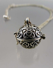 Antique Silver Poison Globe on Sterling Chain