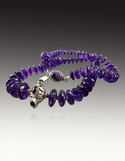 Grade AAA German Amethyst Wheel Necklace with a Vintage Sterling Amethyst Focal Center -SOLD