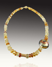 Grade AAA Precious Rondels with 14K stations, Venetian Gold Focal and 14K Clasp