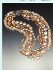 This features several shapes and shades of pink and cream pastel pearls.  The clasp is pearl and sterling silver.  Wear it loose or twisted.  19"