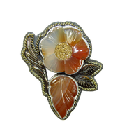 Amy Kahn Russell Agate Flower Gold Druzy Pin/Pendant