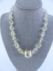 Crystal Quartz with Gold Foil Inclusions and a Rare Venetian 24K round Bubble Center