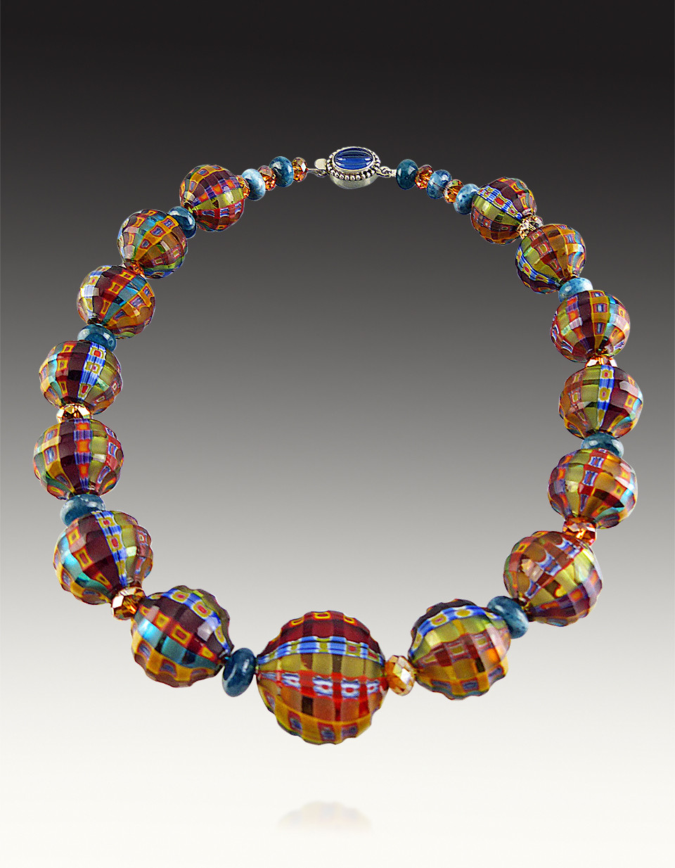 Venetian Custom Multi-Square Discontinued Swarovski Beads Collar - Bess  Heitner Jewelry Designs