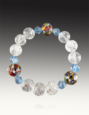 Yumiko Togashi Venetian Klimt Bead Cracked Crystal Stretch Bracelet