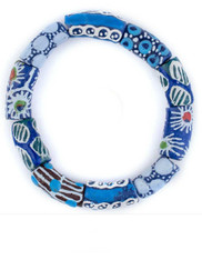 African Tribal Hand-Made Blue Patterned Bracelet 
