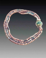 Mystic multi-toned Metallic torsade with Vintage round Jasper Sterling Clasp