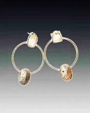 Herkimer Diamond White Quartz Sterling Hoop Earrings