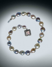 Pastel Toned Baroque South Sea Pearls with Vintage Clasp