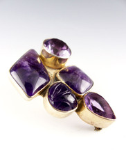 Amy Kahn Russell Huge Amethyst Abstract Pin/Pendant