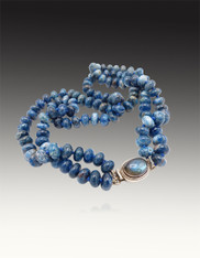 Double Strand Hand Knotted silk Kyanite Necklace  SOLD