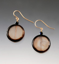 Burnt Orange Black Agate Earrings