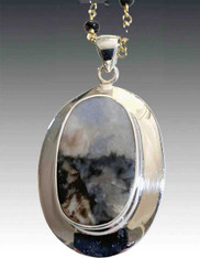Picture Dendrite in Thick Oval Sterling Frame wire-wrapped dendrite chain