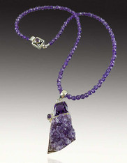 Grade AA Amethyst Drusy Necklace