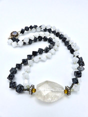 Yumiko Togashi Two Strand Cracked Crystal, Obsidian, Crystal necklace