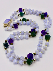 Yumiko Togashi Double Strand Blue Lace Agate, Assorted Dice necklace