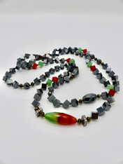 Two Way- Hematite dice, Agate dice, Green and Red Agate center necklace 
