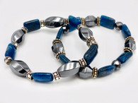 Yumiko Togashi Unisex Apatite, Hematite, Silver Bracelet