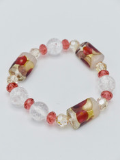 Yumiko Togashi  Venetian Glass, Cracked crystal, Swarovski Crystal  Bracelet