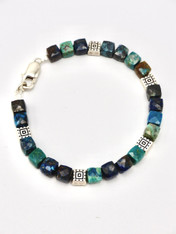  Yumiko Togashi Chrysocolla and,Silver  Bracelet