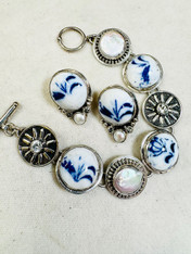 Echo of the Dreamer Porcelain Pearl Silver Bracelet