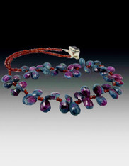 Grade AAA Finely Cut Ruby Zoisite Petal Collar