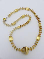 Multi toned Citrine Rondels, 24K Square Stations and Gold foil Citrine Highlight SOLD