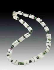Moss Solar Quartz and Ruby Zoisite Necklace