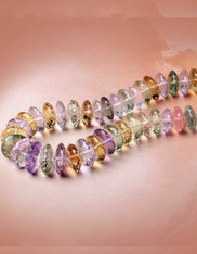  Grade AAA Brazilian Huge Wheel Gemstones Faceted in Germany with Mother of Pearl Sterling Clasp