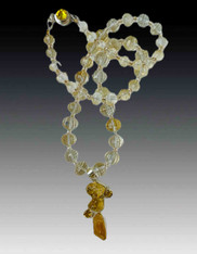Richly Faceted Barrel Citrine Necklace with Citrine Sterling Pendant SOLD