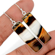 Natural Striped Agate Dangle Earring on sterling earwires