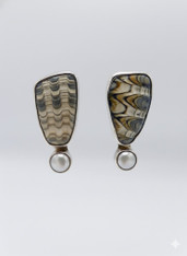 Echo of the Dreamer Jasper Wave Pearl earrings