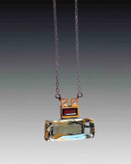 40 ct Natural Green and Wine Garnet with white Topaz on a Rhodolite Sterling Chain