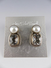 AMY KAHN RUSSELL faceted white crystal and white druzy in sterling silver