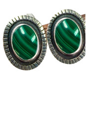 Echo of the Dreamer Malachite Sterling Clip earrings