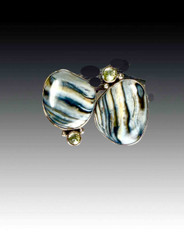Echo of the Dreamer Fossil Shell Lemon Topaz Sterling Clip Earrings
