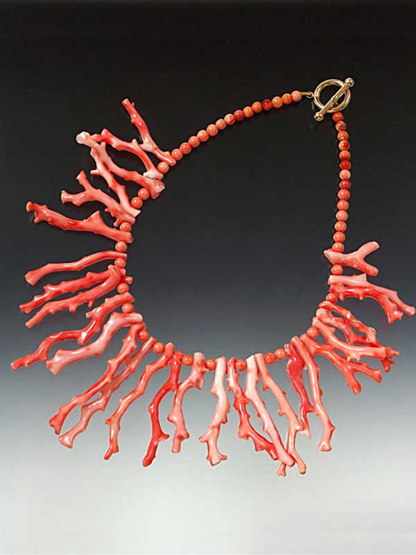 Bendecir Lo anterior Simular Natural South Sea Peach Branch Coral Collar - Bess Heitner Jewelry Designs